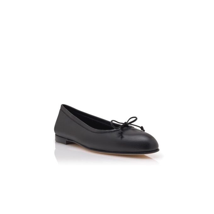 VERALLI Black Nappa Leather Ballerina Flats