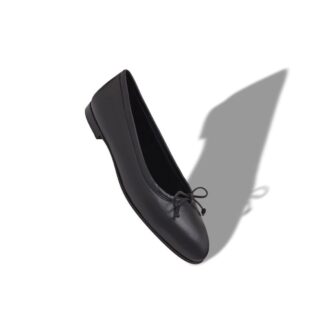 VERALLI Black Nappa Leather Ballerina Flats