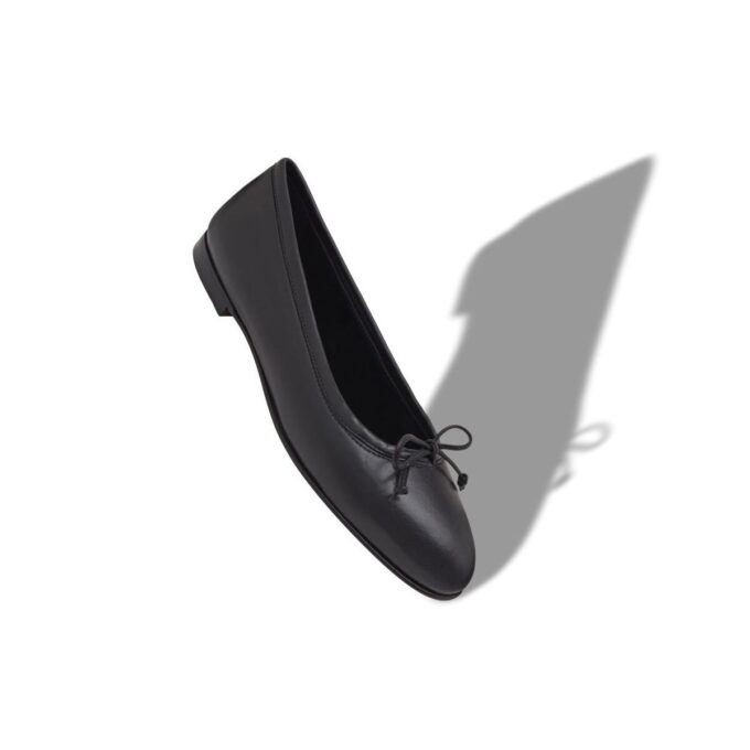VERALLI Black Nappa Leather Ballerina Flats