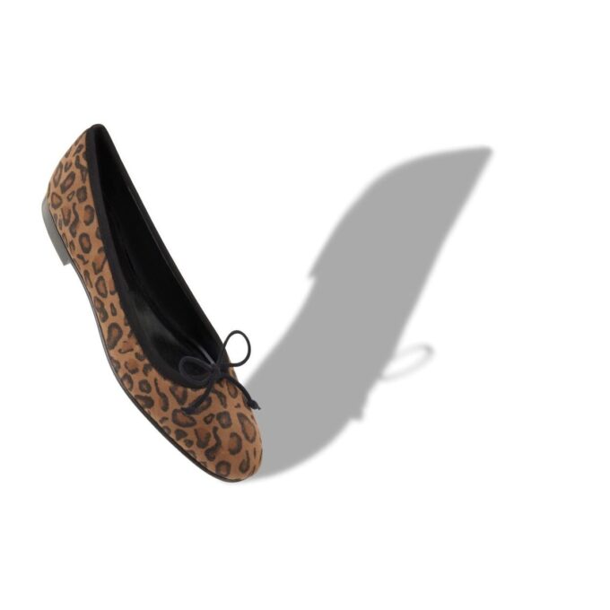 VERALLI Brown Suede Animal Print Ballerina Flats