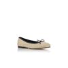 VERALLI Light Beige and Black Rafia Ballerina Flats