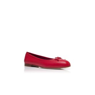 VERALLI Red Nappa Leather Ballerina Flats