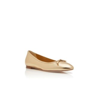 VERALLIM Gold Nappa Leather Ballerina Flats