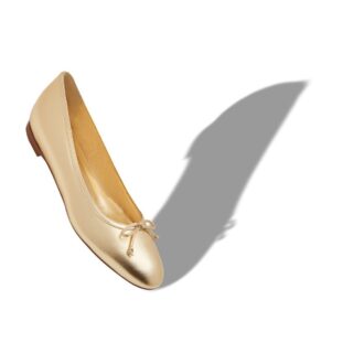 VERALLIM Gold Nappa Leather Ballerina Flats