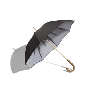 VERSAILLES SUNBURST Black Sunburst Print Solid Stick Umbrella