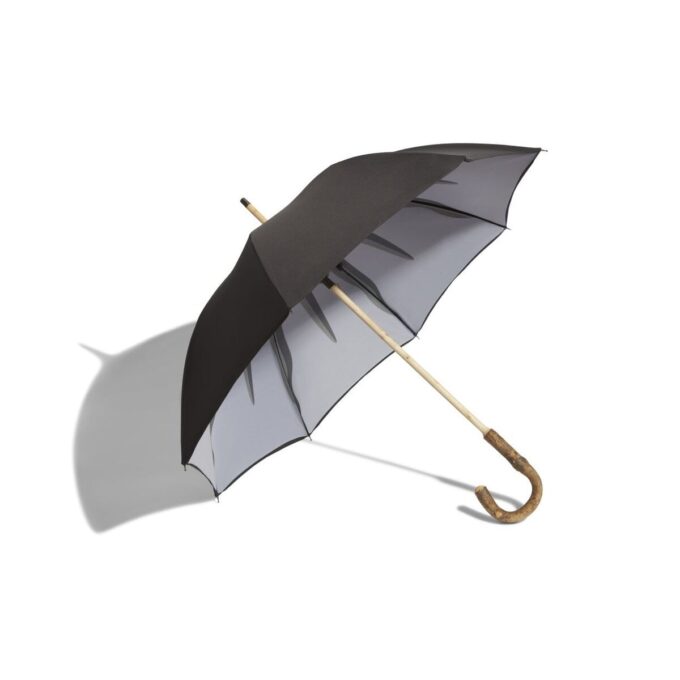 VERSAILLES SUNBURST Black Sunburst Print Solid Stick Umbrella