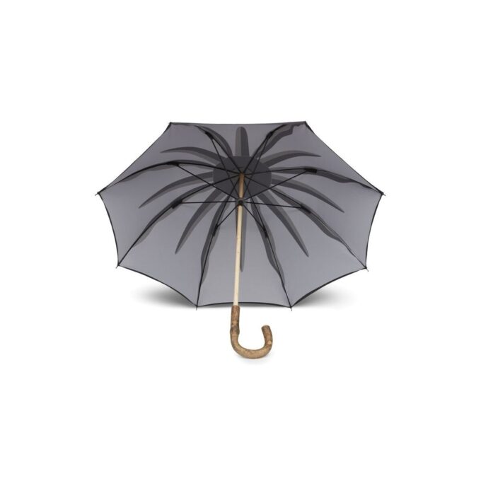 VERSAILLES SUNBURST Black Sunburst Print Solid Stick Umbrella