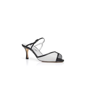 VERSARI Black and White Nappa Leather Mules