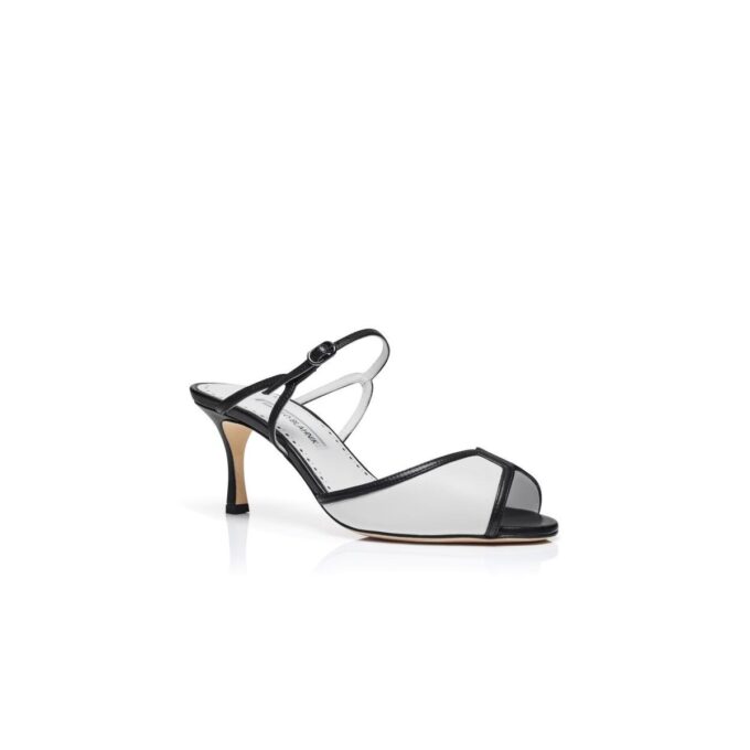 VERSARI Black and White Nappa Leather Mules