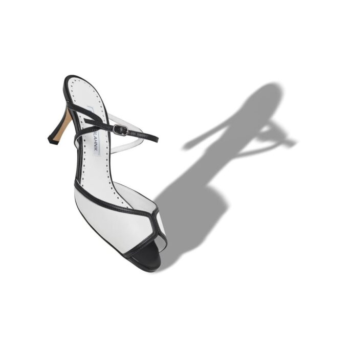 VERSARI Black and White Nappa Leather Mules