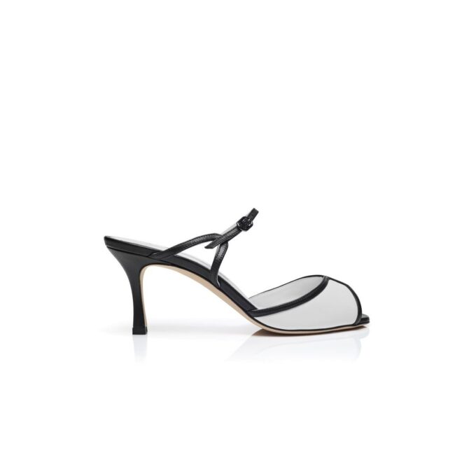 VERSARI Black and White Nappa Leather Mules