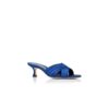 VIERAMUL Blue Satin Pleated Detail Mules
