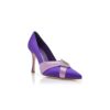 VIERAPUMP Purple Satin Pleated Detail Pumps