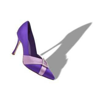 VIERAPUMP Purple Satin Pleated Detail Pumps