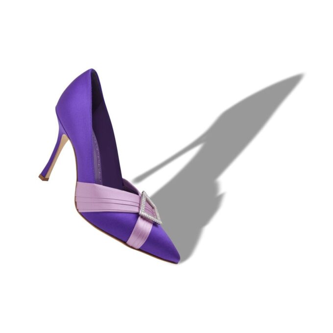 VIERAPUMP Purple Satin Pleated Detail Pumps