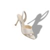VIERASAN Light Cream Satin Pleated Detail Slingback Sandals