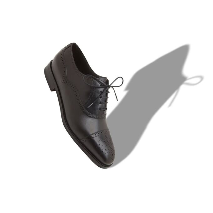 WITNEY Black Calf Leather Cap Toe Oxfords