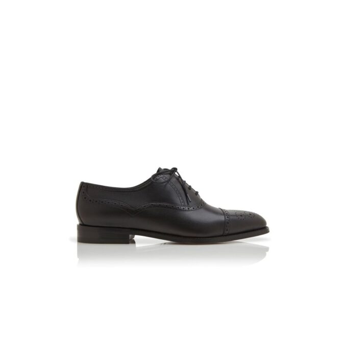 WITNEY Black Calf Leather Cap Toe Oxfords