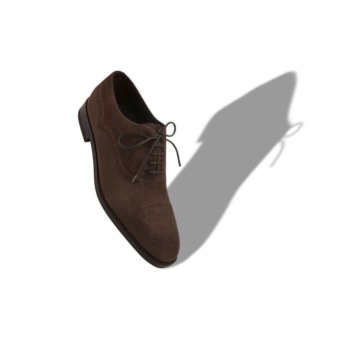 WITNEY Dark Brown Suede Cap Toe Oxfords