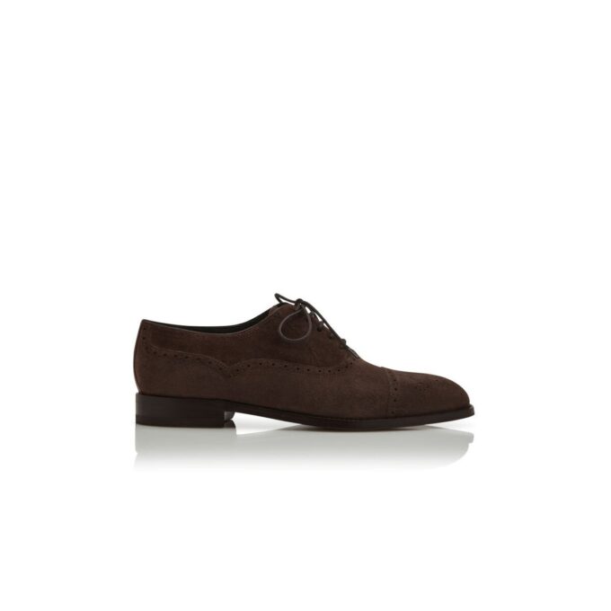 WITNEY Dark Brown Suede Cap Toe Oxfords