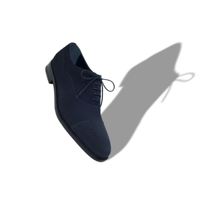 WITNEY Navy Blue Suede Cap Toe Oxfords